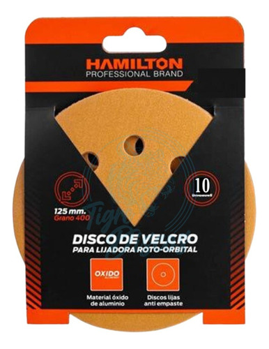 Lija Disco C/ Velcro 5 Pulgadas 125 Mm X 10 Un 8 Agujeros