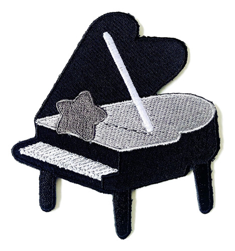 Pl Parches De Música De Instrumento De Piano Negro Logotipo 