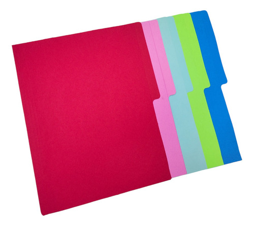 25 Folder Tamaño Carta 5 Colores Pulpa Colors/jocar
