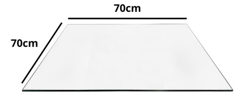 Mesa Jantar 70cm Quadrada Vidro Temperado Base Lary Sala Bc