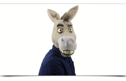 Máscara De Látex De Burro Com Boca Shrek