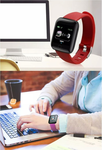 Relógio Smartwatch Android Ios Inteligente D13 Bluetooth Caixa Branco Pulseira Vermelho Bisel Preto