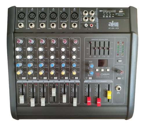 Mixer Amplificado 6 Canales Akc Kc-606