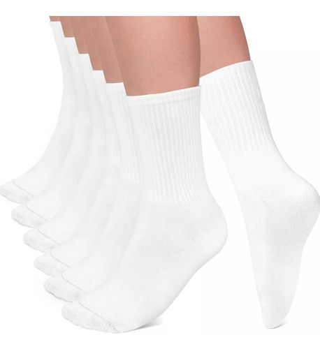 A 6 Pares Calceta Deportiva Unisex Calcetin Largo Algodon