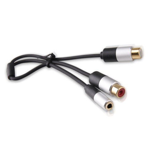 Imagen 4 de 5 de Auxiliar De 3,5 Mm A Doble Rca Hembra Cable Audio Stereo 2 R