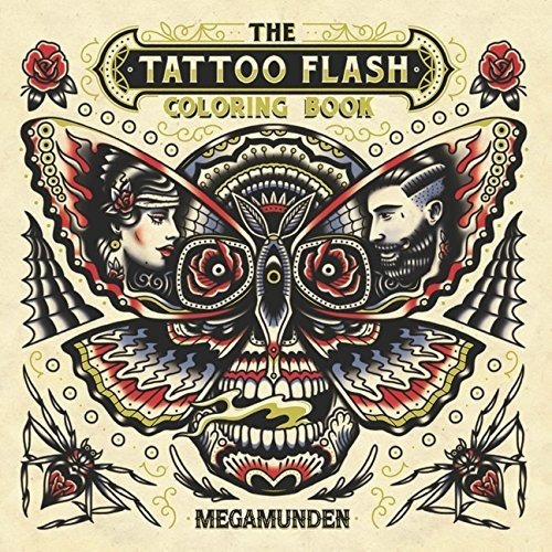 Libro Tattoo Flash Coloring Book [arte Diseño Tatuajes ] Dhl