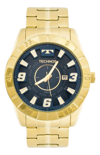 Relógio Technos Racer 2115kyz/4a Dourado Cor do fundo Azul