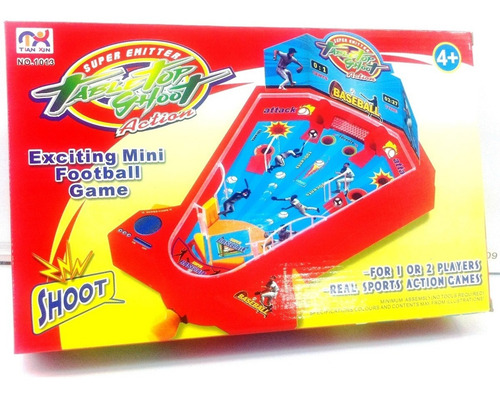 Imagen 2 de 4 de Juego Mesa Pinball Cancha Baseball Juguete Infantil Beisbol