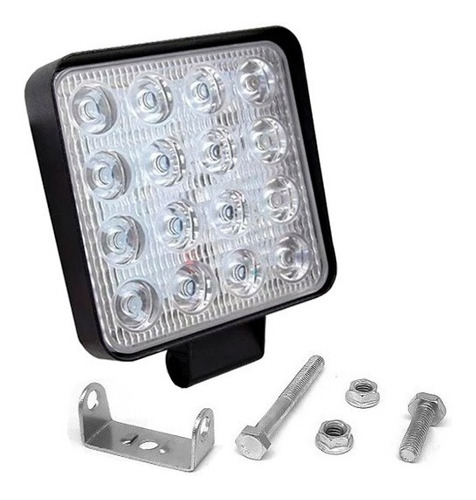 Farol De Milha 16 Led 48w 3500lm Caminhão Jeep Carro Offroad