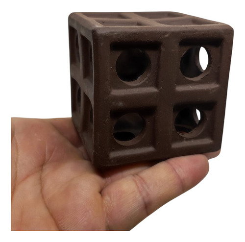 Enfeite Aquario Ceramica Quadrado Camarão 7x7cm St-140
