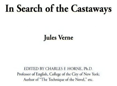 In Search Of The Castaways, De Verne, Jules., Vol. 1. Editorial Indy Pub, Tapa Dura En Inglés