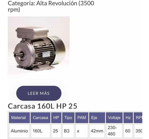 Imagen 7 de 7 de Motor Trifasico De 25 Hp Euromotor