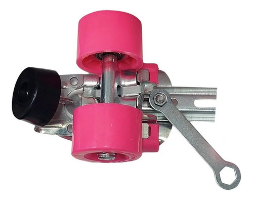 Imagen 7 de 12 de Patín De Metal Extensible 4 Ruedas Con Agarraderas -rosa