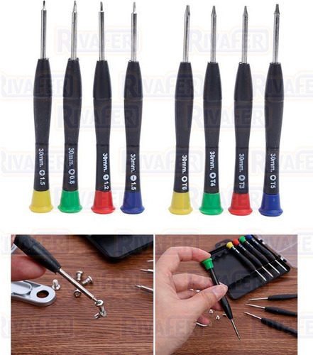 Imagen 2 de 10 de Kit Destornilladores Celulares Torx Imantados Electronica 8p