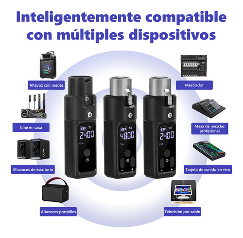 Sistema De Micrófonos Inalámbricos Transmisor Y Receptor x3 Casita Color Negro