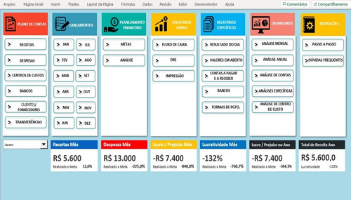 Planilha Financeira Com Relatório Excel + Bonus