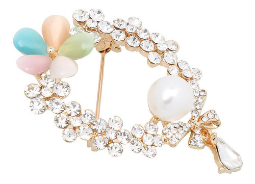Joyería De Broche Perlas De Cristal Aleación Arco Elegante 