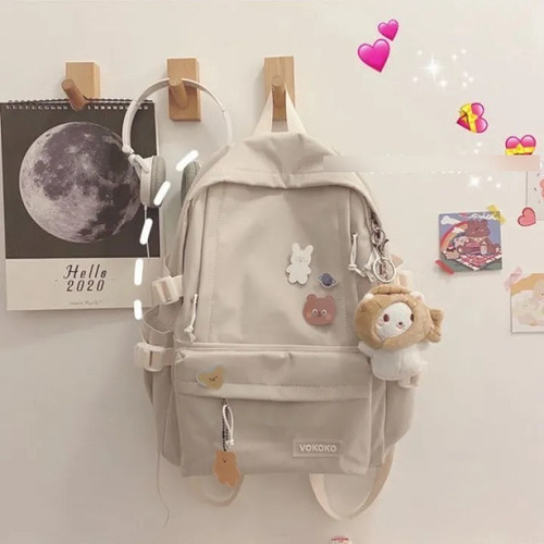 Mochila Escolar Lucky Estilo Coreano Para Mujer