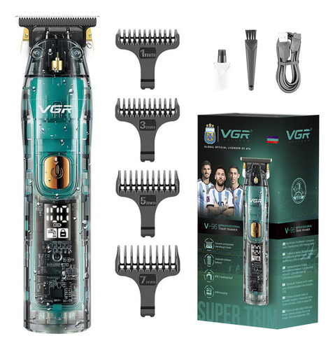 Máquina Trimmer Vgr V-961 Recargable Patillera Impermeable Color Transparente
