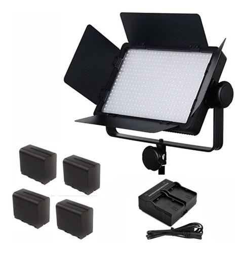 Iluminador Godox 500c + 4 Baterias + Carregador - Temos Loja Cor da estrutura Preto Cor da luz Branco Quente e Branco Fria 110V/220V (Bivolt)