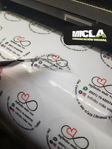 500 Stickers 4 Cm Etiquetas Vinilo Autoadhesivas Troquel..