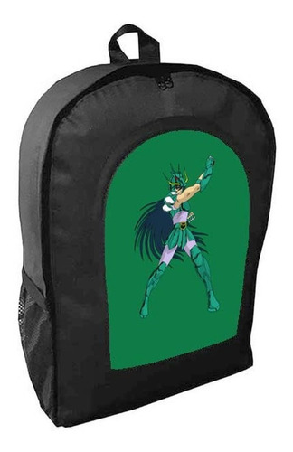 Mochila Negra Saint Seiya Anime Adulto / Escolar B17