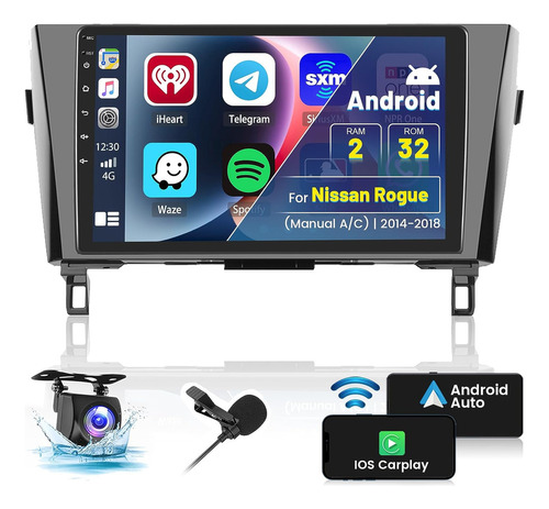 Estereo Nissan Rogue 2014-2018 Carplay Android Gps 2g+32g