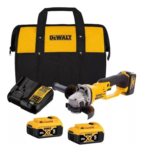 Esmerilhadeira 4-1/2 20v Dewalt Dcg412b + 2 Bat 5ah + Carreg