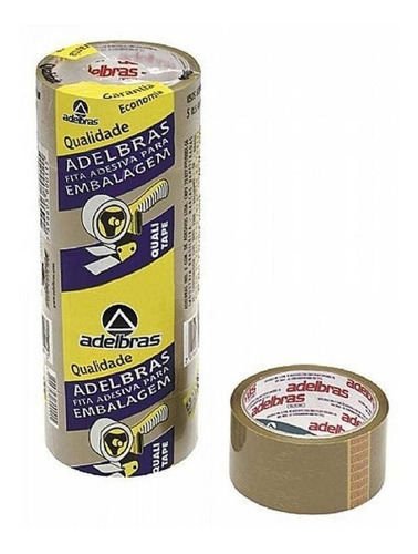 Fita Embalagem Adelbras 48 X 45 Marrom C/4 Rolos