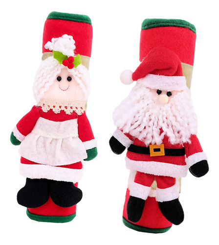 2 Fundas Para Manijas De Refrigerador Navideñas Para