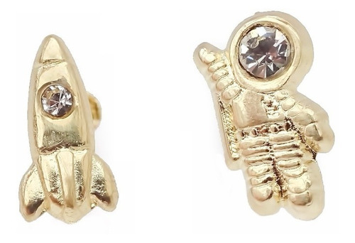 Amor Eterno - Broqueles Astronauta / Aretes / Oro 10k
