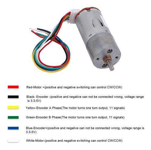 Motor Con Codificador Dc 12v 130 Rpm Para Robot Inteligente