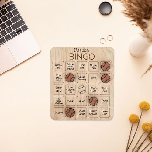 Juego De Bingo De Madera, Juego De Fiesta Béisbol