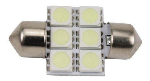 Imagem 2 de 2 de Lâmpada Led Torpedo 31mm 12v 6smd5050 Branca 6 Leds Par