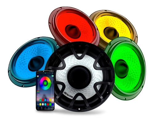 Subwoofer Bravox Rgb Led 12 500w Rms Uxp 12d Bobina Dupla