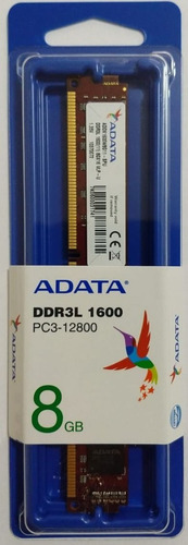 Memoria Ddr3 Adata 8 Gb 1600 Pc3-12800