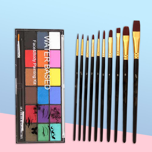 Kit De Pintura Facial De 18 Colores, Paleta 18 Colores Mate