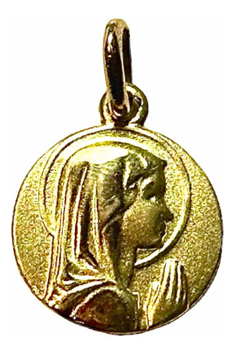 Medalla Virgen Niña En Oro 18 K.