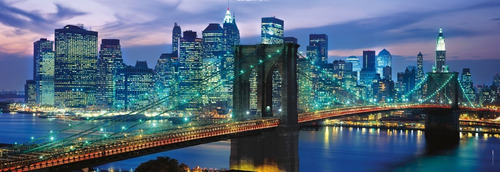 Puzzle 1000 Piezas Panorama Brooklyn, Calidad Clementoni.
