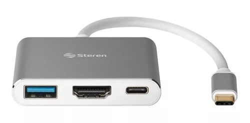 Adaptador de cable tipo C a HDMI C y USB Steren USB-471