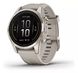 Reloj Smartwatch Epix Pro G2 Garmin 42mm Zafiro Amoled S.a Bisel Oro Suave Con Malla Arena Clara