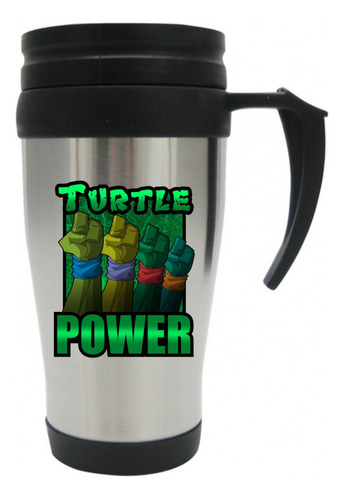 Vaso Viajero Metalico Tortugas Ninja Power Mugs 