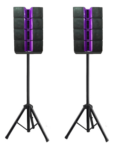 Caixa Som Sub Ativo 18 Pol + 2 Torre Satélite Dsp Bluetooth