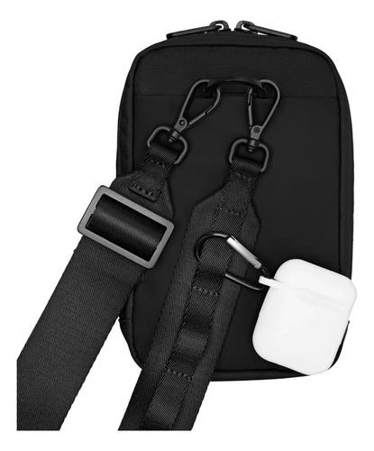 Bolsa de ombro Victorinox City Pouch Travel Essentials RFID, cor preta, cinza