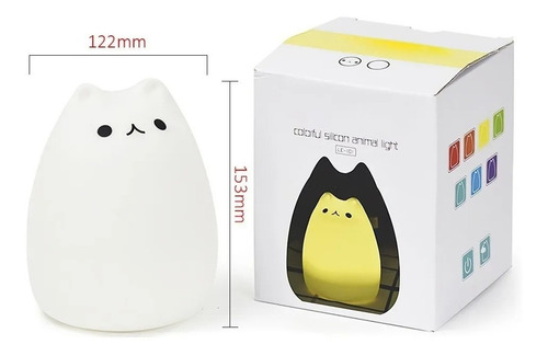 Imagen 7 de 7 de Lampara Silicona Gatito Kawai Multiples Colores Espanta Cuco