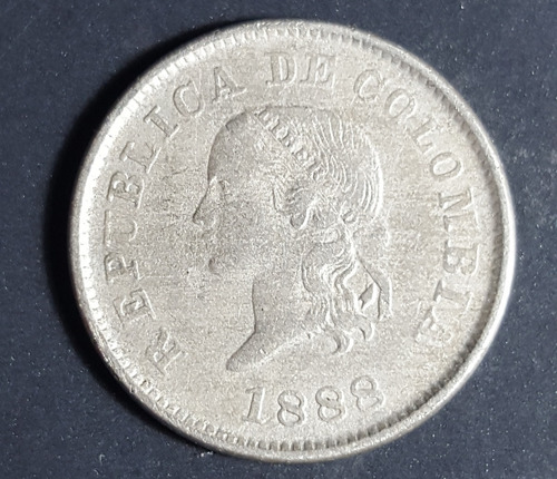 Moneda De Colombia 5 Centavos 1888