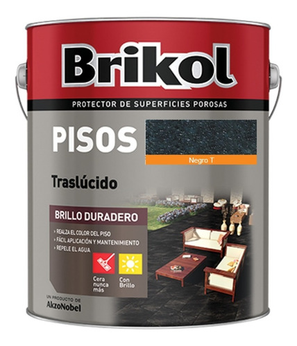 Brikol Pisos Translúcido Negro 1 Lt Impermeabilizante Sibaco