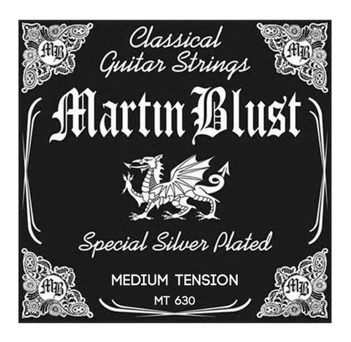Encordado Guitarra Clásica Martin Blust Mt630 Tensión Media