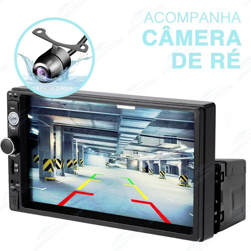 Imagem 7 de 10 de Multimídia Slim Encaixe 1 Din Mp5 Universal C/ Câmera De Ré