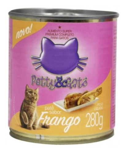 Latinha De Comida P/ Gatos Patê De Frango Petty & Gato 280g